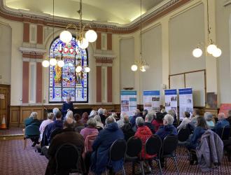 A large group enjoyed the talk by local historian David Butcher