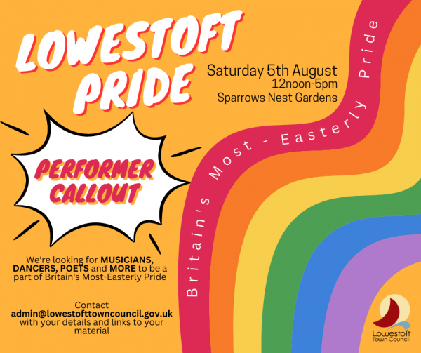 Lowestoft Pride Performer Callout