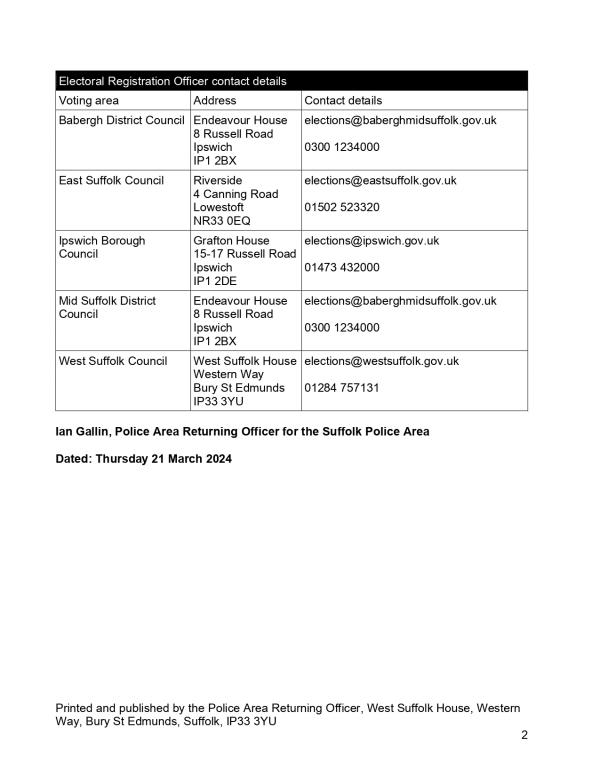 PCC election Notice of Election 2 May 2024 page 0002
