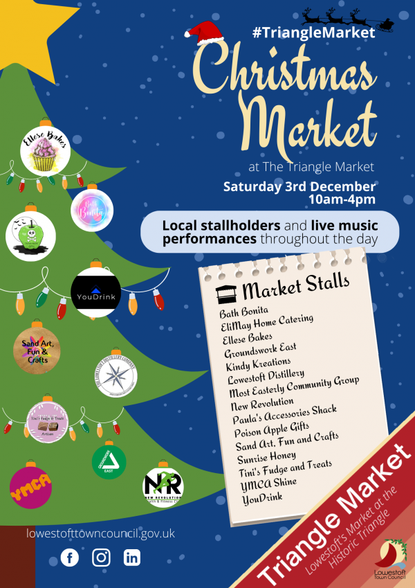 Poster for Christmas Market at The Triangle Market.