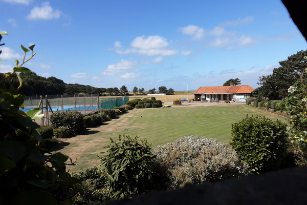 A photo of a putting green
