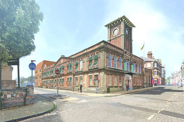 A graphic of the town hall
