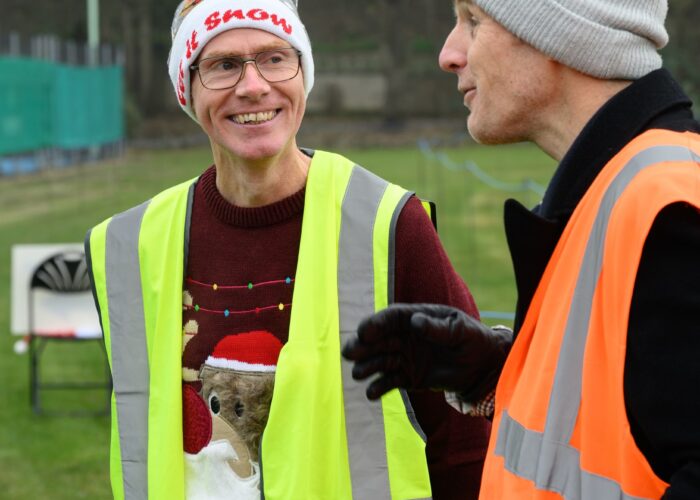 Two stewards talking to each other
