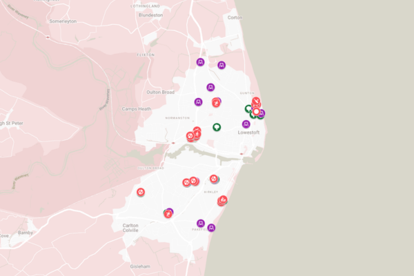 Map of Lowestoft